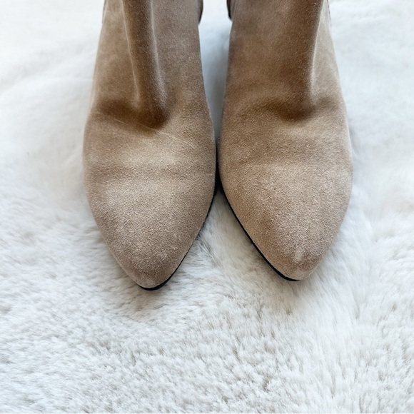 TODs Suede Women’s Ankle Zip Booties Platform Women’s Size 39 Tan Beige - Picture 2 of 8